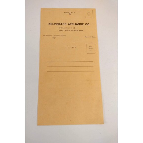 Vintage Kelvinator Appliance Warranty Postcard Set Advertisement Collectible - Picture 5 of 7